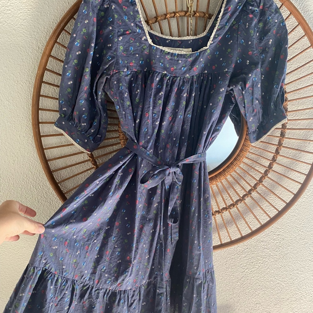 Christy Dawn The Berkeley Dress - Blue Lapis Aster Garden Floral - Size M